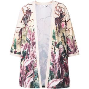 MIAMODA - Dames - Blousejasje lichte A-lijn safariprint - Vanille - Maat 42