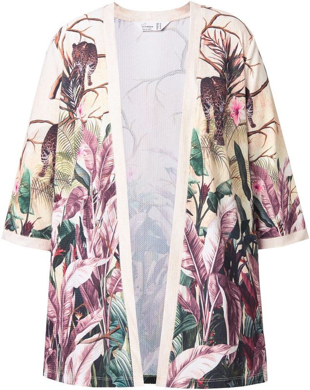 MIAMODA - Dames - Blousejasje lichte A-lijn safariprint - Vanille - Maat 42
