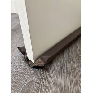 TOCHTSTOPPER - DUBBELE TOCHTROL - MET WASBARE HOESJE - AANPASBAAR - LUCHTSTOPPER - HOUSEWARMING CADEAU - VLEK EN WATERAFSTOTEND -BRUIN