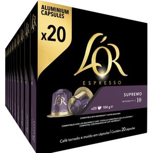 L'OR Espresso Supremo Koffiecups - Intensiteit 10/12 - 10 x 20 capsules