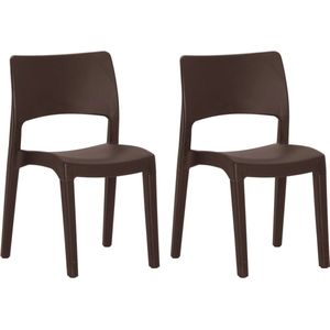 vidaXL - Tuinstoelen - 2 - st - polypropeen - mokkakleurig