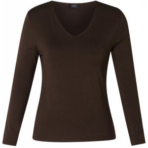 YEST CURVE - Guinevra Tops - Chocolate Brown - T-shirt