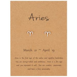 Bixorp Stars Ram / Aries Oorbellen Zilverkleurig Sterrenbeeld - Zodiac Oorknopjes