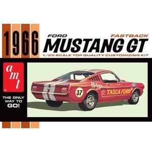 1:25 AMT 1305 1966 Ford Mustang Fastback 2+2 Plastic Modelbouwpakket