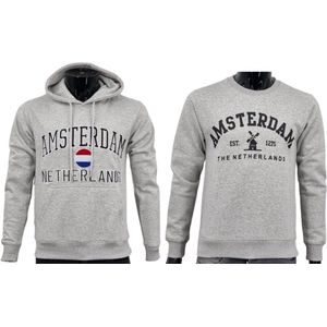 Hitman - 2-Pack - 1 x Hoodie en 1 x Sweater - Katoen - Holland Souvenirs - Amsterdam Souvenirs - Grijs - Maat XXL