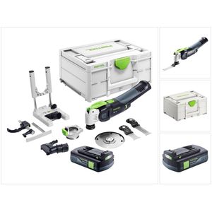 Festool VECTURO OSC 18 E-Basic Set accu-oscillator 18 V Starlock Max Brushless + 1x accu 3.0 Ah + 7-delige toebehorenset + Systainer - zonder oplader