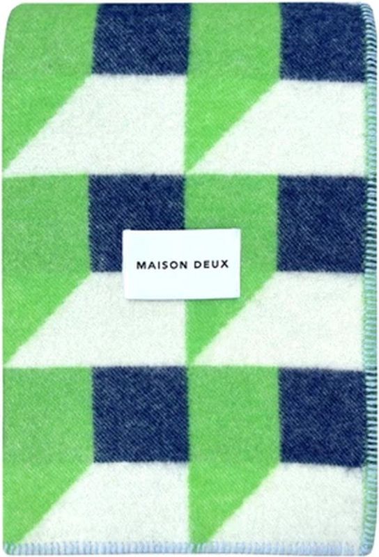 Maison Deux - Cubics - Plaid - 130x200cm - Apple - Navy