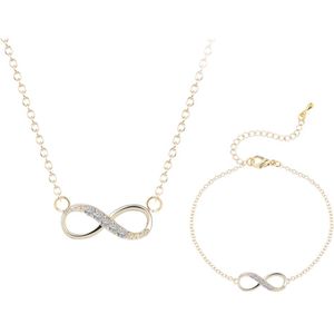 Infinity sieradenset - goudkleurig - ketting - armband - dames - cadeau voor vrouw - Liefs Jade