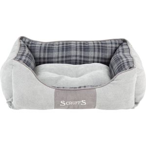 Scruffs Highland Box Bed - Stevige Hondenmand van Hoogwaardige Chenille stof met anti-slip onderzijde - Kleur: Grijs, Maat: Small