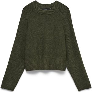 Vero Moda - VMBANG LS O-NECK PULLOVER - Gebreide Trui - Grape Leaf - Regular Fit