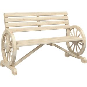 The Living Store Tuinbankje 2-zits massief vurenhout - Tuinbank - Hout - Vurenhout - Buitentijdbank - Lounge Set