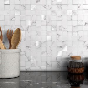 Zelfklevende Mozaïektegels - Beige - 10 Stuks - Marmerlook