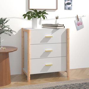 The Living Store Dressoir 62x38x70 cm bewerkt hout wit - Keukenkast