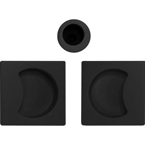 Schuifdeurgreep Mood - Colombo Design - Zwart - vierkant - set