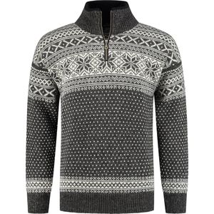 Norfinde Noorse trui - grof gebreid - zuiver scheerwol - donkergrijs