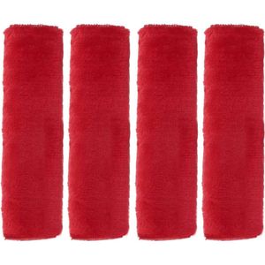 Autogordel Pads - Zacht, Veiligheidsgordel Schouderkussens - Comfortabel Rijkussen - Universeel - Auto-accessoires - Karmozijnrood - Set van 4