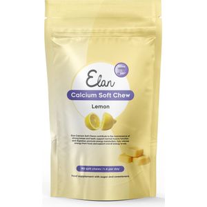 Calcium Soft Chew - Citroen - 90 Calcium Soft Chews in de vorm van citraat (500 mg) met vitamine D (20 µg) voor een betere opname van calcium