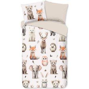 Warme flanel kids dekbedovertrek Boas - 140x200/220 (eenpersoons) - heerlijk zacht - vrolijke en kleurrijke uitstraling - hoogwaardige kwaliteit - ademend en huidvriendelijk - donsachtig laagje - slijtvast en duurzaam - ideaal voor de kinderkamer