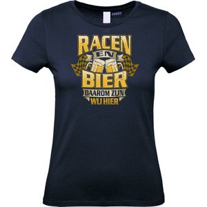 Dames T-shirt Racen & Bier | GP Zandvoort | TT Assen | Zwarte Cross | Navy dames | maat M
