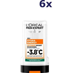 L'Oréal - Men Expert Hydra Energy Extreme Sport - Douchegel - 6 x 250 ml - Verfrissende Formule met Freshness Activator