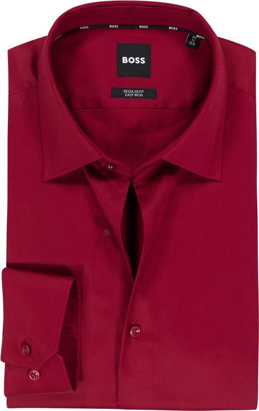BOSS - Joe - Overhemd - Donkerrood - Regular Fit - Popeline