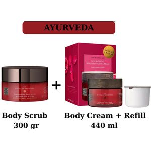 Rituals - Ayurveda - Duo Set - Body Scrub 300 gr + Body Cream + Refill 440 ml + Gift bag