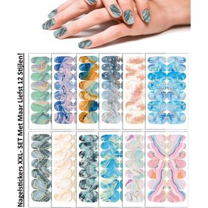 Nagelstickers XXL- SET | Nail Wraps | Nail Art | Manicure Set | 12 Stijlen