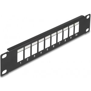 Delock - 10″ Keystone Patchpaneel - Zwart - 10 Poorten