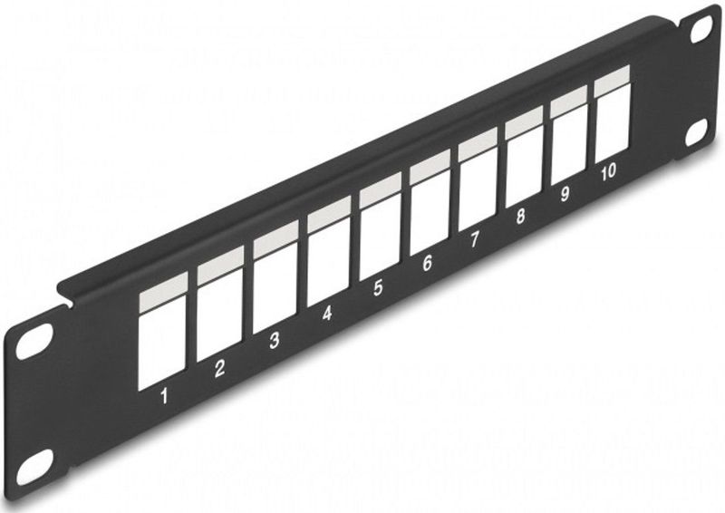 Delock - 10″ Keystone Patchpaneel - Zwart - 10 Poorten