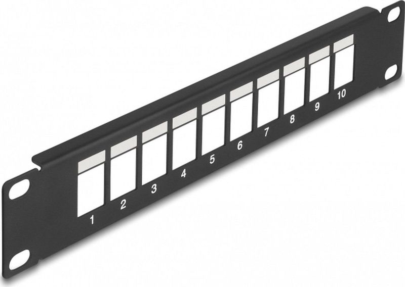 Delock 10″ Keystone Patchpaneel 10 poorten zwart