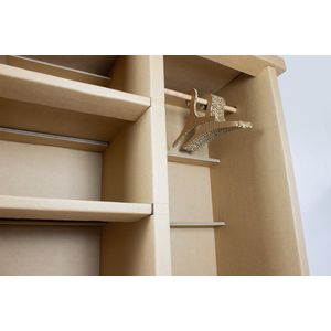 Kartonnen garderobe kast - Zonder lades en deurtjes - 110x48x165 cm - Kartonnen meubels - Kartonnen kast - Kledingkast - KarTent