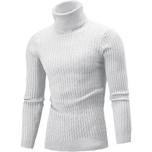 Knit Roll Neck Sweater for Men - Slim Fit, Warm Basic Pullover
