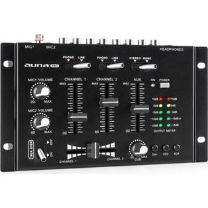 TMX-2211 MKII DJ mixer 3/2-kanaals crossfader talkover rack-inbouw zwart