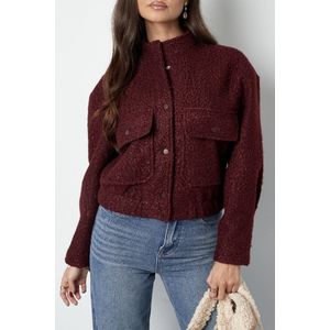 Bordeaux korte bomberjas voor dames