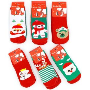 Kindersokken - Kerstsokken - Unisex - Warme wintersokken - 2 PAAR - Antislip - 0-8 maand