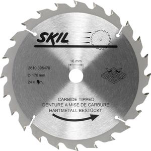 SKIL - 2610395470 - Hardmetalen Zaagblad - 170 mm - 24 Tanden - Voor Hout - Haakse Slijper