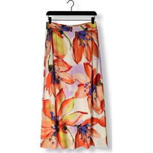 Jansen Amsterdam Wbf658 Woven Print Long Skirt Rokken Dames - Oranje - Maat L