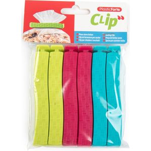 Plasticforte 6x afsluitclips / vershoudclips - 11 cm - keuken/voedsel zakjes afsluiten - Vershoudklemmen - vershoudknijpers