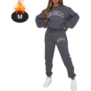 Bovista Joggingpak - Huispak - Volwassenen - Trainingspak - Comfortabel - Joggingsbroek - Tracksuit - Dames - Donkergrijs - S