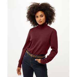 Turtle Neck Basic Trui Dames - Donker Rood - Maat XS