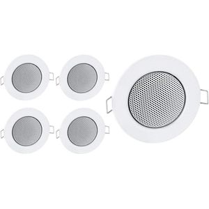 Set van 5 mini-inbouwluidsprekers van metaal halogeen design - wit - hoogwaardige kwaliteit