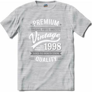 Vintage Legend Sinds 1998 - verjaardag en feest cadeau - Kado tip - T-Shirt - Unisex - Donker Grijs - Gemêleerd - Maat 3XL
