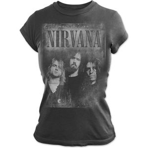 Nirvana - Faded Faces Dames T-shirt - 2XL - Zwart