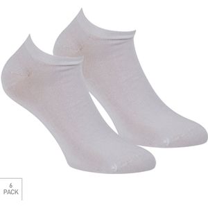 Bamboe Sneaker Sokken 6-Pack - Wit - Maat 36-40 - Lage Bamboe Sportsokken Voor Frisse Droge Voeten - Dames / Heren