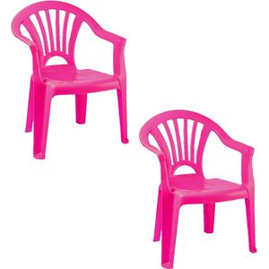 Trendoz Stoeltjes voor kinderen - 2x - roze - 50 cm - voor binnen en buiten - kunststof