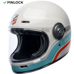 Motor Integraal Integraalhelm TANNEN OCTANE Wit/Blauw/Oranje M van MOTOBLOUZ