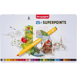 Bruynzeel Expression blik 25 super viltstiften - met witte wis-stift