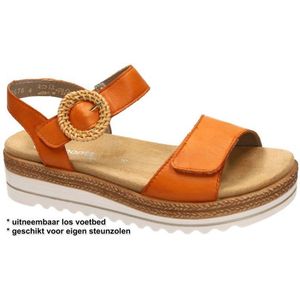 Remonte - Dames - Sandalen - Oranje - Leder - Steunzool