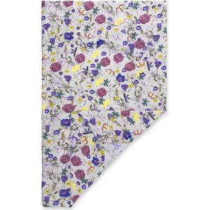 Baby hoeslaken 60 x 120 cm voor reisbedmatrassen, babymatrasovertrek katoen mousseline, machinewasbaar op 60 °C, babybedlaken met elastiek (beige bloemen)