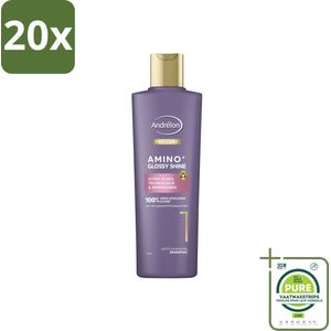 20 x Andrélon – Shampoo – Pro Care Amino+ Glossy Shine – 250 ml - Grootverpakking - Glans Haar - Zachtheid Haar - Stralend Haar - Gezond Haar - Stug Haar